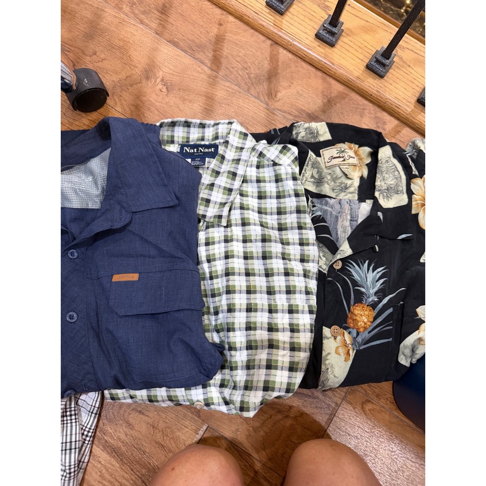 Mens Shirt Bundle Orvis , Nat Nast Silk Plaid Jamaica Jaxx Hawaiian XXL